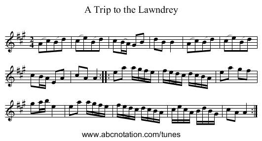 Trip to the Lawndrey, A - staff notation