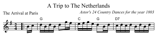 Trip to The Netherlands, A  - staff notation