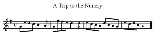 Trip to the Nunery, A - staff notation
