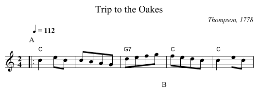 Trip to the Oakes - staff notation