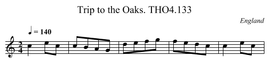 Trip to the Oaks. THO4.133 - staff notation