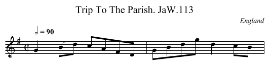 Trip To The Parish. JaW.113 - staff notation