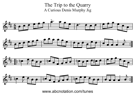 Trip to the Quarry, The - staff notation