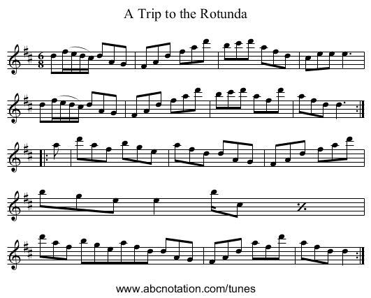 Trip to the Rotunda, A - staff notation
