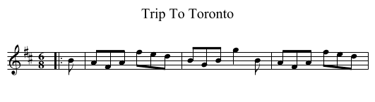 Trip To Toronto - staff notation