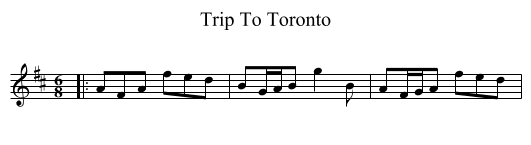 Trip To Toronto - staff notation