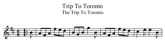 Trip To Toronto - staff notation