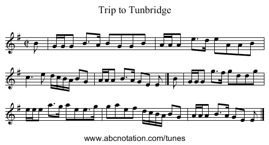Trip to Tunbridge - staff notation
