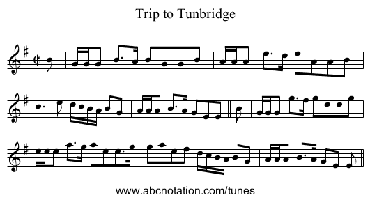Trip to Tunbridge - staff notation