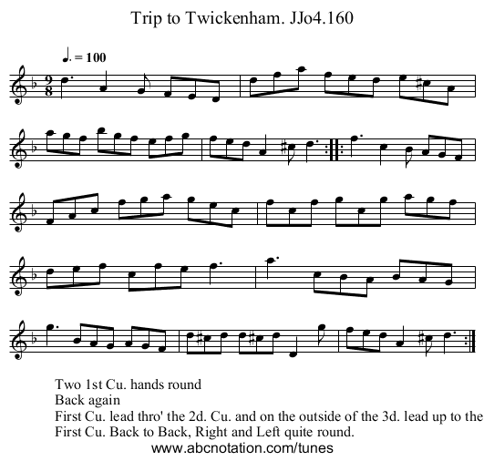 Trip to Twickenham. JJo4.160 - staff notation