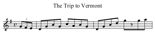 Trip to Vermont, The - staff notation