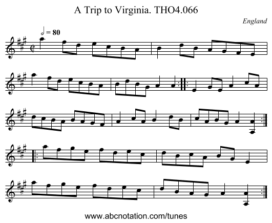 Trip to Virginia. THO4.066, A - staff notation