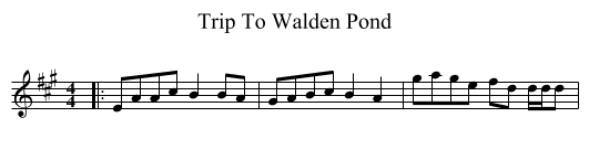 Trip To Walden Pond - staff notation