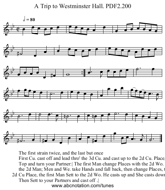Trip to Westminster Hall. PDF2.200, A - staff notation