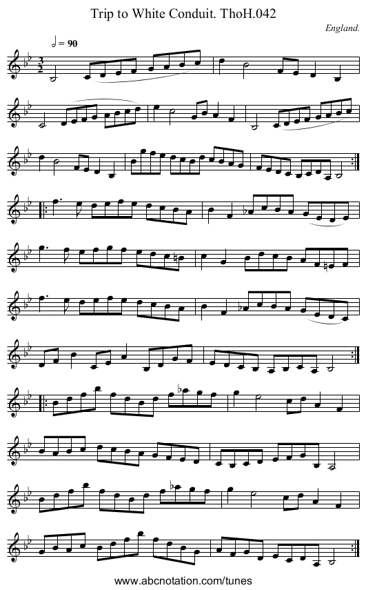 Trip to White Conduit. ThoH.042 - staff notation