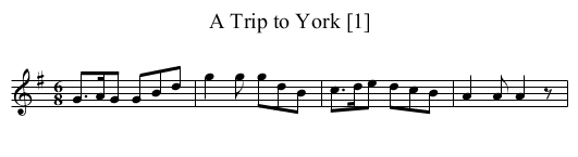 Trip to York [1], A - staff notation