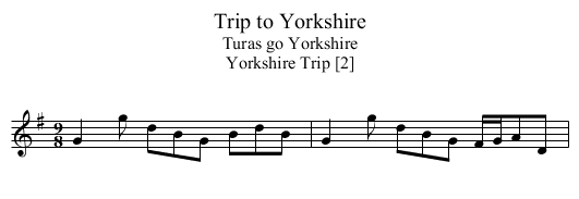Trip to Yorkshire - staff notation