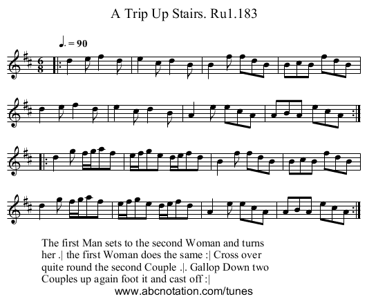 Trip Up Stairs. Ru1.183, A - staff notation