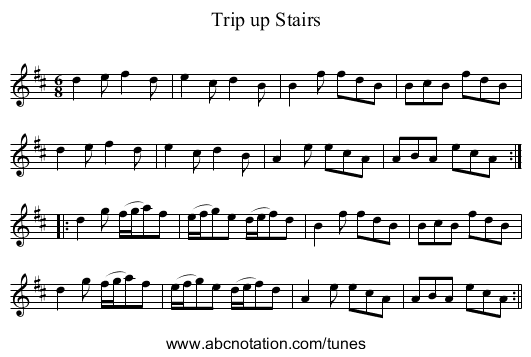 Trip up Stairs - staff notation