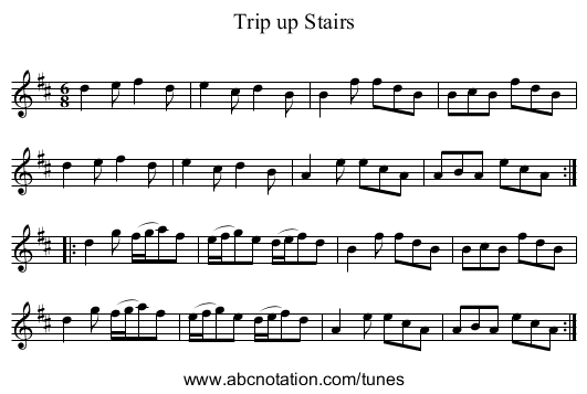Trip up Stairs - staff notation