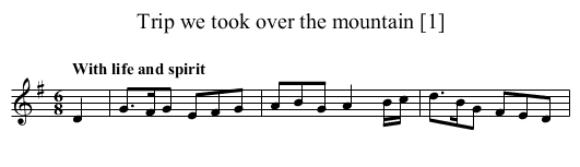 Trip we took over the mountain [1] - staff notation