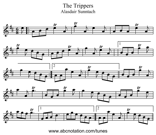 Trippers, The - staff notation