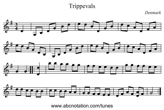 Trippevals - staff notation