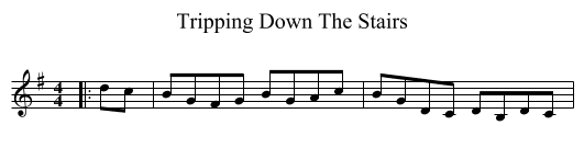 Tripping Down The Stairs - staff notation