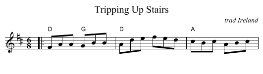 Tripping Up Stairs - staff notation