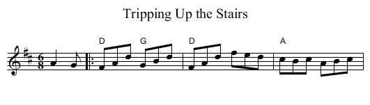 Tripping Up the Stairs - staff notation