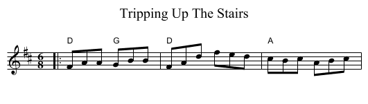 Tripping Up The Stairs - staff notation
