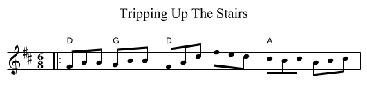Tripping Up The Stairs - staff notation