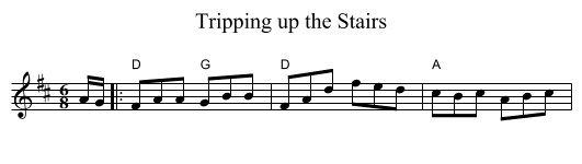 Tripping up the Stairs - staff notation