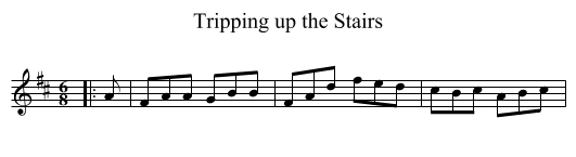Tripping up the Stairs - staff notation
