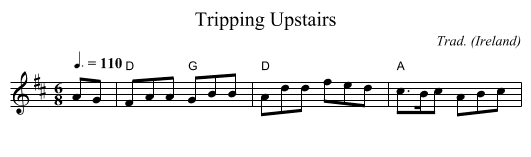 Tripping Upstairs - staff notation