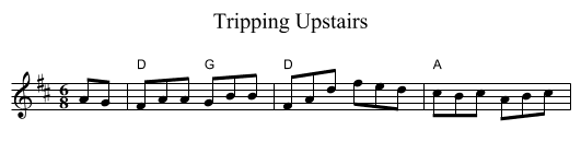 Tripping Upstairs - staff notation