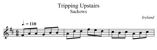 Tripping Upstairs - staff notation