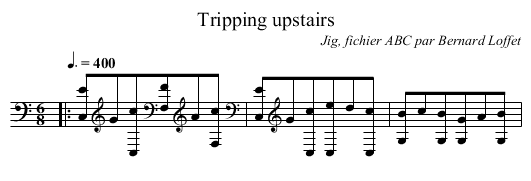 Tripping upstairs - staff notation