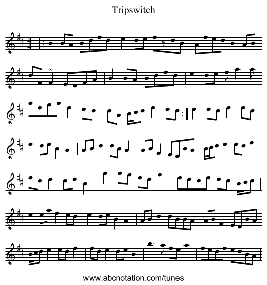 Tripswitch - staff notation