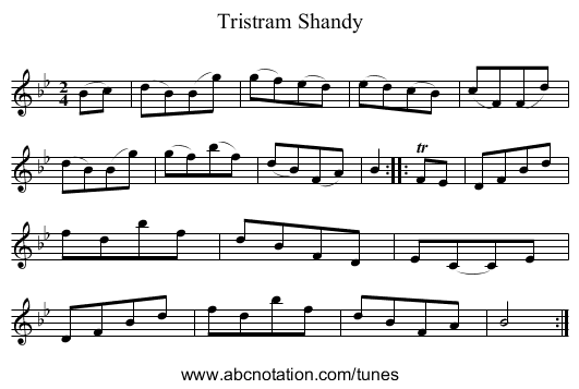 Tristram Shandy - staff notation