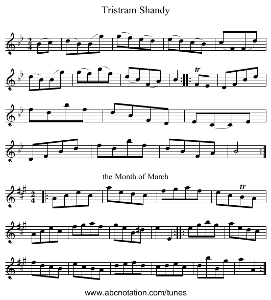 Tristram Shandy - staff notation