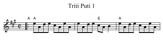 Triti Puti 1 - staff notation