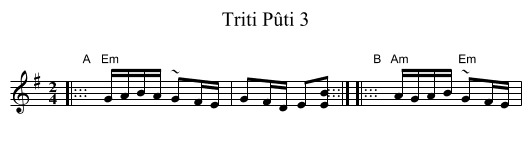Triti P&ucirc;ti 3 - staff notation