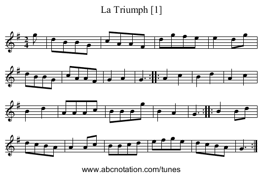 Triumph [1], La - staff notation