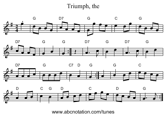 Triumph, the - staff notation