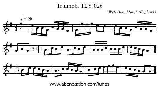 Triumph. TLY.026 - staff notation