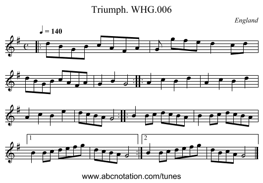 Triumph. WHG.006 - staff notation