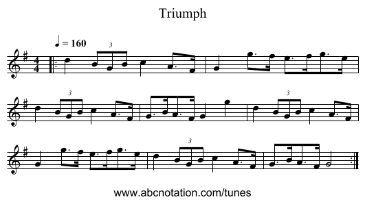 Triumph - staff notation
