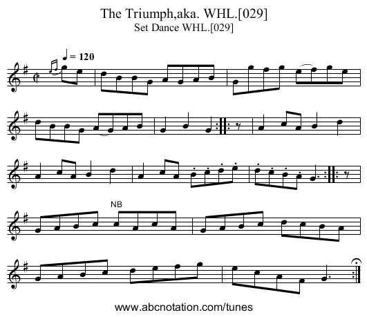 Triumph,aka. WHL.[029], The - staff notation