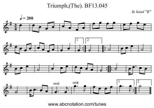 Triumph,(The). BF13.045 - staff notation